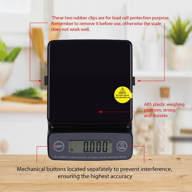 Mainstays Black Excessive-Precision Digital Kitchen Scale