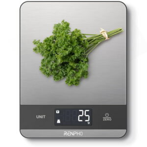 RENPHO Stainless Metal Digital Kitchen Meals Scale, 11lb Capability, 7 Measurement Items with Tare Perform